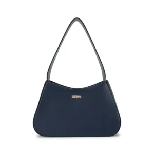 Synthetic Leather Women's Handbag - Navy