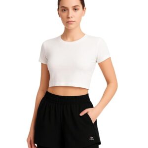Women’s 2-in-1 Running Shorts | Quick-Dry Double Layer Gym Workout Shorts | Inner Compression Liner + Pockets | Lightweight Breathable Athletic Sports Shorts for Training Yoga