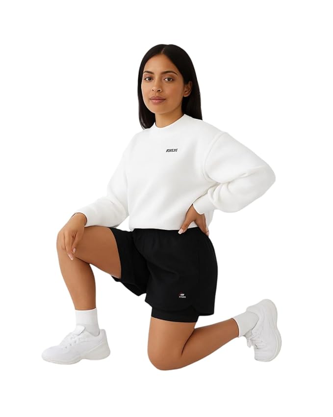 Women’s 2-in-1 Running Shorts | Quick-Dry Double Layer Gym Workout Shorts | Inner Compression Liner + Pockets | Lightweight Breathable Athletic Sports Shorts for Training Yoga - Image 2