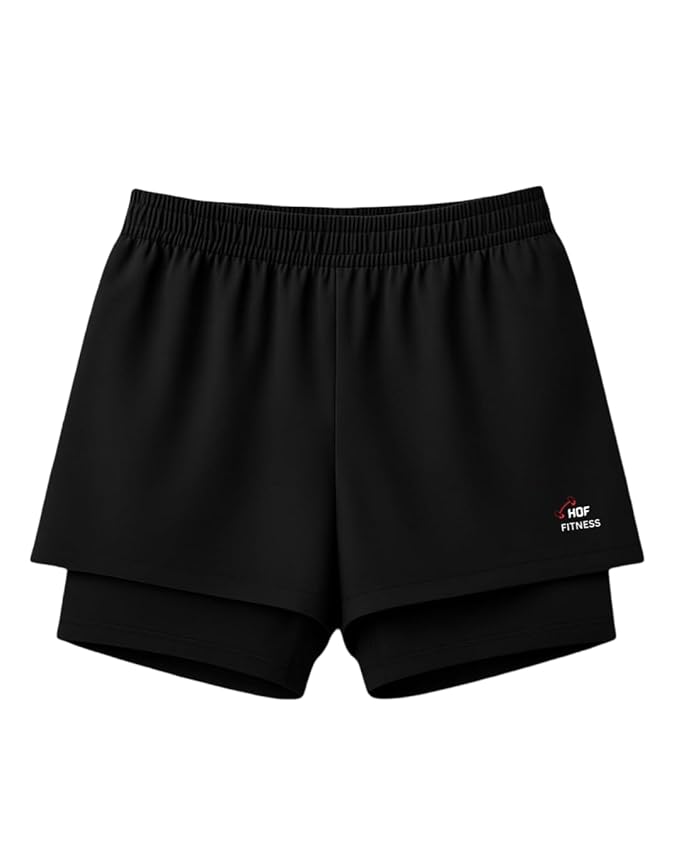Women’s 2-in-1 Running Shorts | Quick-Dry Double Layer Gym Workout Shorts | Inner Compression Liner + Pockets | Lightweight Breathable Athletic Sports Shorts for Training Yoga - Image 3