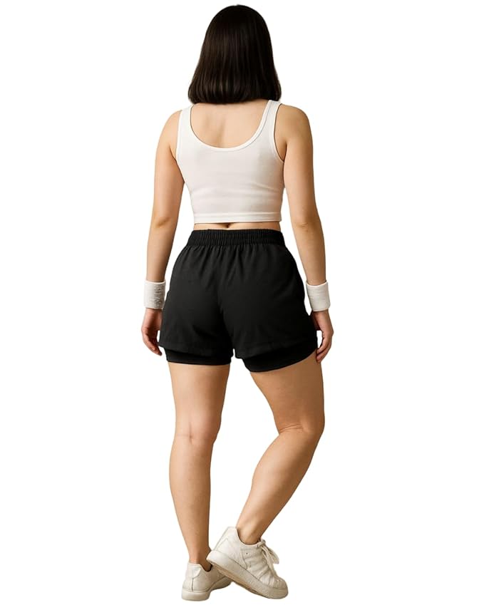 Women’s 2-in-1 Running Shorts | Quick-Dry Double Layer Gym Workout Shorts | Inner Compression Liner + Pockets | Lightweight Breathable Athletic Sports Shorts for Training Yoga - Image 6
