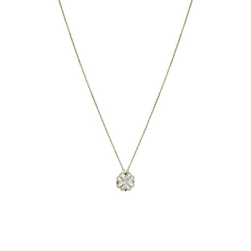 Retro Magnetic Folding Heart Shaped Four Leaf Clover Pendant Necklace Women Love Clavicle Chain Gifts Openable Choker Jewelry - Image 7