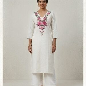 Women Embroidered Straight Kurta